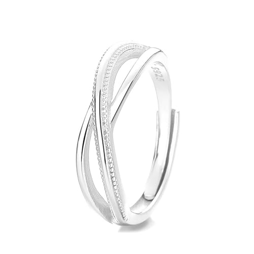Eheringe Silber, Sterling Silber Ring Damen 925 Geometrisch Einstellbar Schmuck Geburtstagsgeschenk von Dsnyu