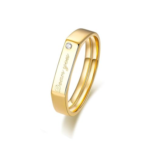 Gold Ring 18 Karat, Trauringe für Herren Weiß Moissanit Klassiker Echter Schmuck 750 Gelbgold Größe 66 (21.0) von Dsnyu