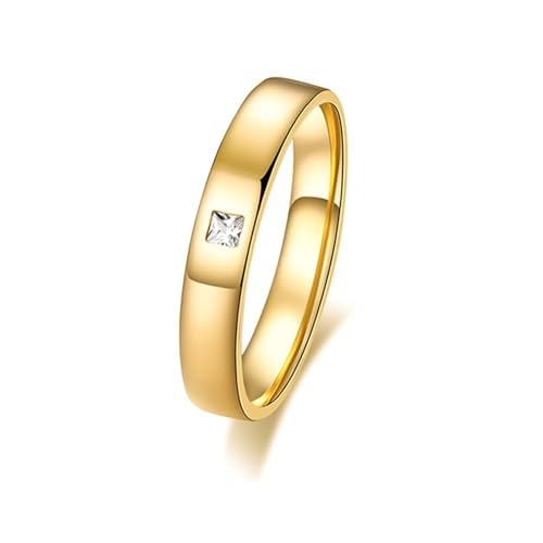 Gold Ring 18K, Wedding Ring Men Weiß Moissanit Klassiker Ehering 750 Gelbgold Größe 65 (20.7) von Dsnyu
