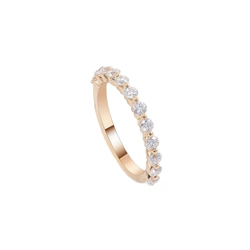 Gold Ring 375, Ringe Frauen Weiß Moissanit Klassiker Trauringe 9K Gelbgold Mode Klassiker Größe 49 (15.6) von Dsnyu