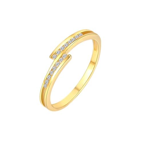 Gold Ringe Frauen 18K, Diamant Ringe Runden Trauringe 750 Gelbgold Geburtstagsgeschenk Größe 57 (18.1) von Dsnyu