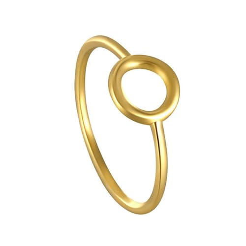 Gold Ringe Frauen 375 Echtgold, Eheringe 9K Gelbgold Kreis Geschenk für Geburtstag Größe 54 (17.2) von Dsnyu