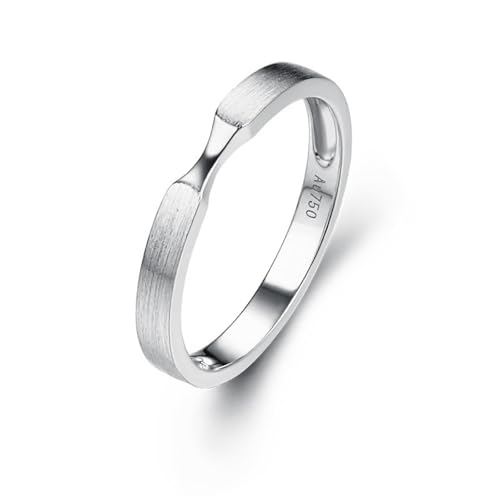 Goldring 375 Damen, Eternity Ring Runden Trauringe 9 Karat Weißgold Zum Valentinstag Größe 50 (15.9) von Dsnyu