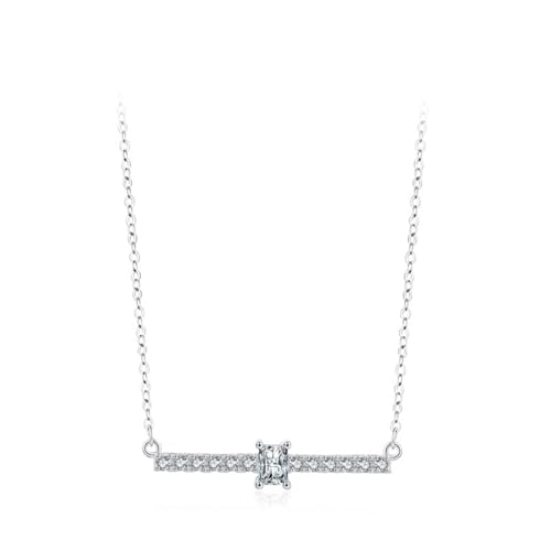 Halskette 925 Silber, Halskette Damen Zirkonia Stapelbarer Anhänger In Form Eines Einzelnen Charakters Silber Schmuck von Dsnyu