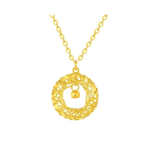 Halskette Damen Gold, Halskette Lang 24 Karat Gelbgold Traumfänger Anhänger Ketten für Ehefrau Mutter von Dsnyu