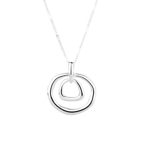 Halskette Damen Silber 925, Halskette für Anhänger Geometrischer Hohlraum Silber Größe 40+3Cm von Dsnyu