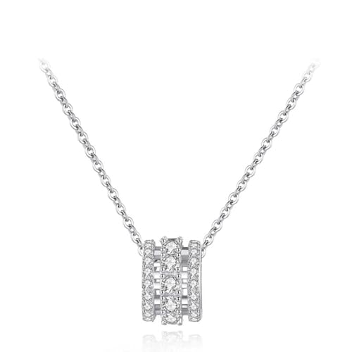 Halskette Damen Silber 925, Halskette für Anhänger Kleiner Hübscher Taillenanhänger Zirkonia Silber Schmuck von Dsnyu