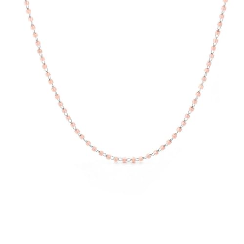 Halskette Lang Pink, Necklace Women Long Edelstahl Einfache Kette Damen Schmuck Jahrestag Geschenk für Sie von Dsnyu