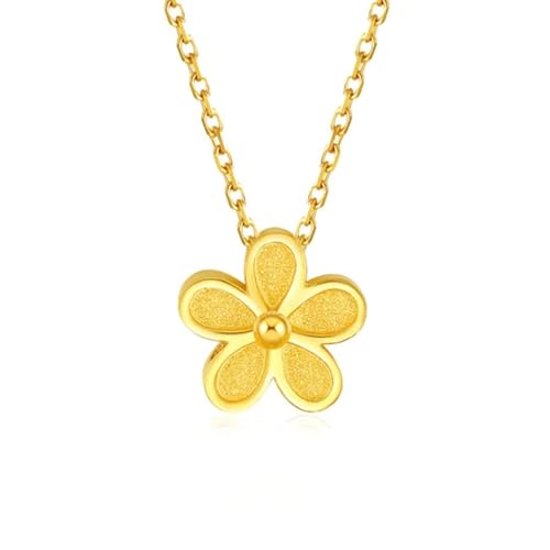 Halsketten für Frauen Gold, Halskette Damen 24 Karat Gelbgold Kirsche Anhänger Ketten für Ehefrau Mutter von Dsnyu