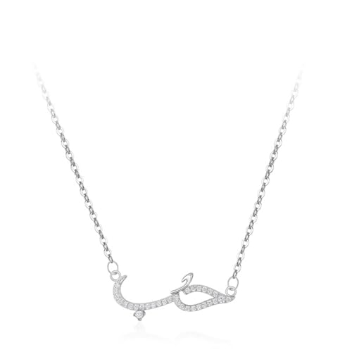 Halsketten für Frauen Silber 925, Halskette Anhänger Geometrisch mit Zirkonia Silber Damen Schmuck von Dsnyu
