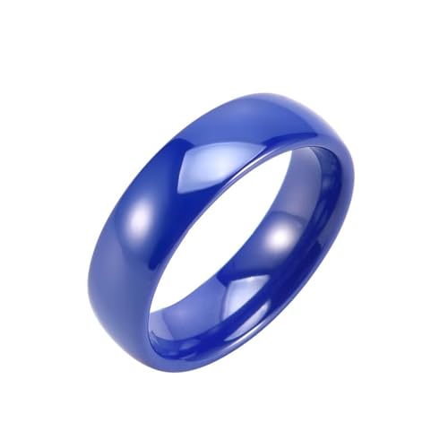 Herren Ring 52, Herren Ringe Blau Keramik Damen Schmuck 6mm Breit Keramik Cool Jahrestag Geschenk von Dsnyu