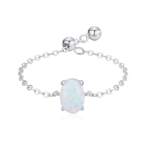 Hochzeitsringe Silber, Ring Damen Modeschmuck 925 Sterling Silber Verstellbarer Dünner Opalschmuck Opal Ovale Form Größe Verstellbar Hochzeitsringe Silber, Ring Damen Modeschmuck 925 Sterling Silber Verstellbarer Dünner Opalschmuck Opal Ovale Form Größe Verstellbar von Dsnyu