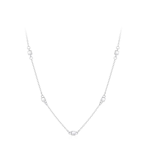 Kette Silber 925 Damen, Halskette Lang Zuckeranhänger Silber Schmuck Geschenk für Geburtstag von Dsnyu