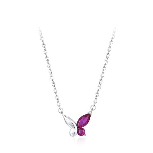 Kette Silber 925 Damen, Halskette für Anhänger Schmetterlingsanhänger Zirkonia Blattform Silber Schmuck Kette Silber 925 Damen, Halskette für Anhänger Schmetterlingsanhänger Zirkonia Blattform Silber Schmuck von Dsnyu