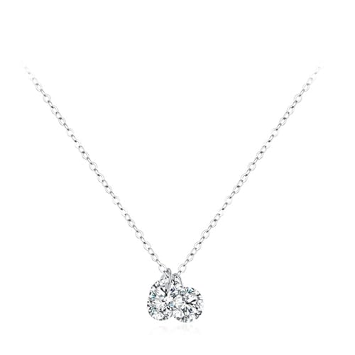 Kette Silber 925 Damen, Pendant Necklace Anhänger Zirkonia Silber Schmuck Geschenk für Geburtstag von Dsnyu