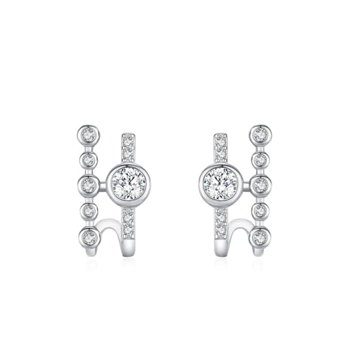 Kleine Ohrstecker Silber 925, Ohrringe Silber Vintage Geometrisch Zirkonia Runde Form Damen Schmuck von Dsnyu