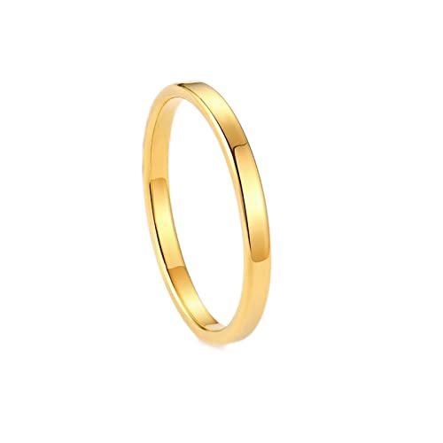 Knuckle Ringe für Frauen Gold Midi Ringe Mädchen 2MM Knöchelringe Stapelringe Midi Fingerringe Edelstahl Damen Schmuck 44 (14.0) von Dsnyu