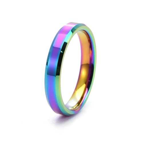 Männer Ringe, Tungsten Ring Bunt Einfach Damen Schmuck 4mm Breit Größe 57 (18.1) Cool Jahrestag Geschenk von Dsnyu