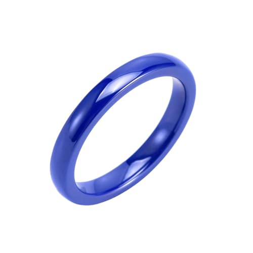 Männer Ringe Retro, Verlobungsring Vintage Blau Einfach Stapelbar Damen Schmuck 3mm Breit Keramik Größe 57 (18.1) Cool Jahrestag Geschenk von Dsnyu