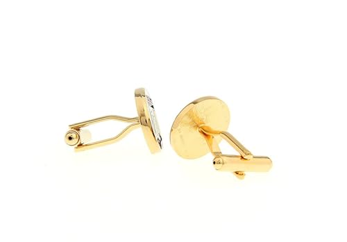 Manchettenknoepfe Herren Gold, Cufflinks Men Roter Pfirsich K Hemd Anzug Schmuck mit Geschenkbox von Dsnyu