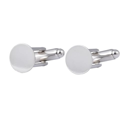 Manchettenknoepfe Herren Silber, Cufflinks Set Runden Damen Schmuck Hochzeit 10mm für Hemd mit Geschenkbox von Dsnyu