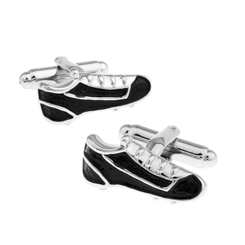 Manchettenknoepfe Schwarz, Cufflinks Set Schuhe Elegant Hemd Anzug Herren Schmuck mit Geschenkbox von Dsnyu