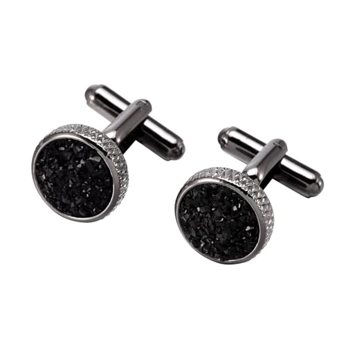 Manchettenknoepfe Schwarz, Manschettenknöpfe Herren Runden Damen Schmuck Hochzeit für Hemd mit Geschenkbox Manchettenknoepfe Schwarz, Manschettenknöpfe Herren Runden Damen Schmuck Hochzeit für Hemd mit Geschenkbox von Dsnyu
