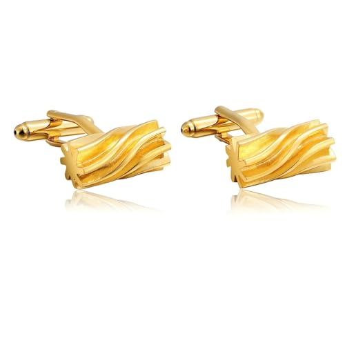 Manschettenknöpfe Gold Herren, Mens Cufflinks Spiralzylinder Edelstahl Hemd Anzug Schmuck für Geburtstag Hochzeit von Dsnyu