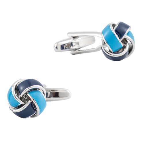 Manschettenknöpfe Herren Silber, Manschettenknöpfe Vintage Blau Knoten Hemd Anzug Damen Schmuck mit Geschenkbox Manschettenknöpfe Herren Silber, Manschettenknöpfe Vintage Blau Knoten Hemd Anzug Damen Schmuck mit Geschenkbox von Dsnyu