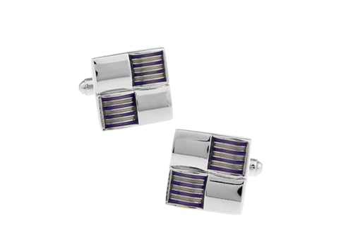 Mens Cufflinks, Manschettenknöpfe Herren Lila Quadrat Hemd Anzug Schmuck für Geburtstag Hochzeit von Dsnyu