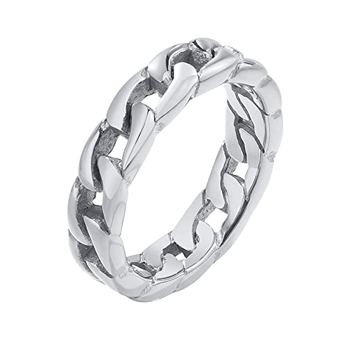 Modeschmuck Ringe Damen Vintage, Edelstahl Cuban Link Chunky Freundschaftsringe Beste Freundin 57 (18.1) von Dsnyu