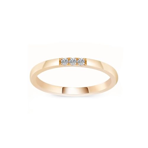 Moissanite Ring, Verlobungsringe Damen Runden Ehering 18 Karat Gelbgold Geburtstagsgeschenk Größe 60 (19.1) von Dsnyu