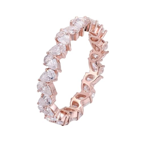Moissanite Ring Damen, Damen Ring Vintage 9K Roségold Unregelmäßiges Design für Ehefrau Mutter Größe 49 (15.6) von Dsnyu