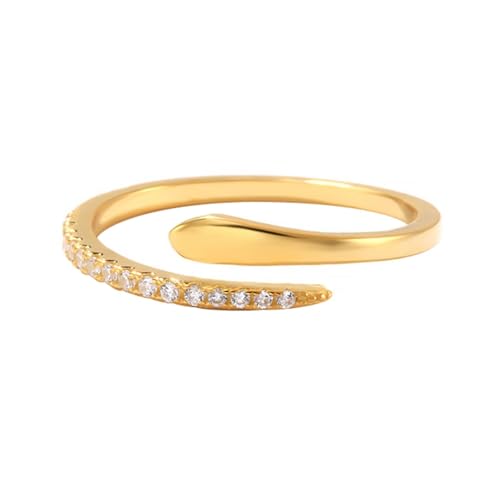 Moissanite Ring Damen, Trauringe Gold 14K Gelbgold Verstellbarer Schmuck für Verlobung Hochzeit Größe 50 (15.9) von Dsnyu