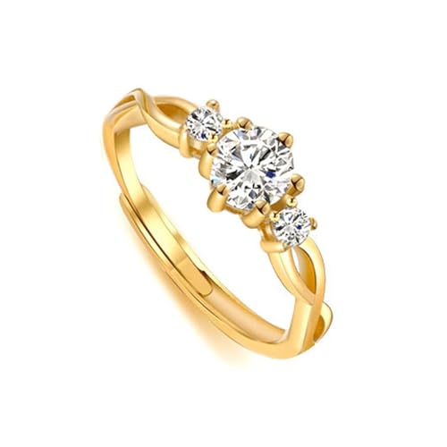Moissanite Ring Damen, Wedding Ring Bands Klassiker Ehering 18 Karat Gelbgold Größe Verstellbar von Dsnyu