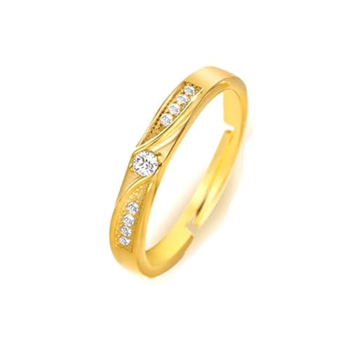 Moissanite Ring Ehering, Hochzeitsringe Damen Klassiker Trauringe 18 Karat Gelbgold Größe Verstellbar von Dsnyu
