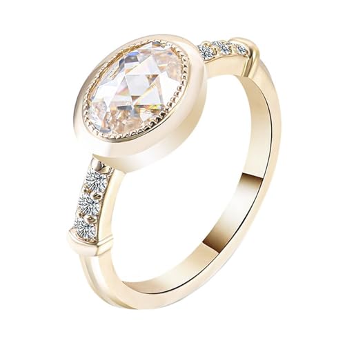 Moissanite Ring Eternity, Ehering 9K Gold Einfach Modeschmuck Geburtstagsgeschenk Größe 52 (16.6) von Dsnyu