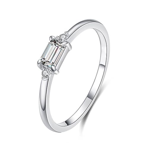 Moissanite Ring Weißgold, Promise Ring Damen 9K Gold Elegant Mode Schmuck Gr.57 (18.1) von Dsnyu