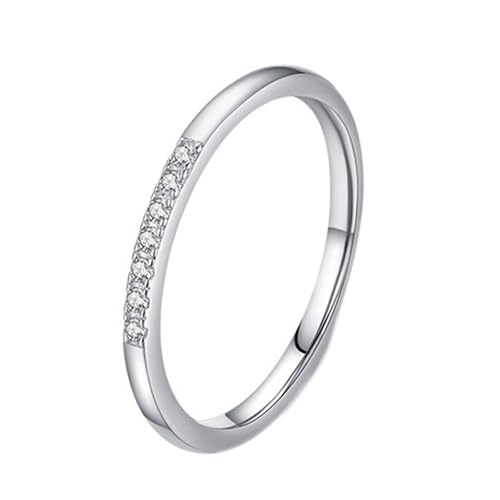 Moissanite Ring White Gold, Eheringe Frauen 9K Gold Zierlich Stapelbar Dünn Damen Schmuck Größe 57 (18.1) von Dsnyu
