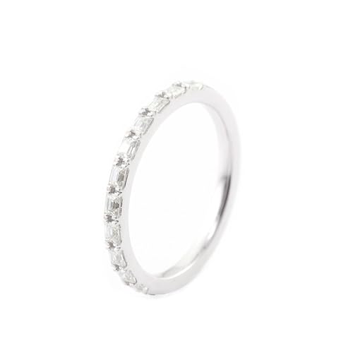 Moissanite Ringe, Ehering Frau Rechteck Trauringe 9 Karat Weißgold Mode Klassiker Größe 61 (19.4) von Dsnyu