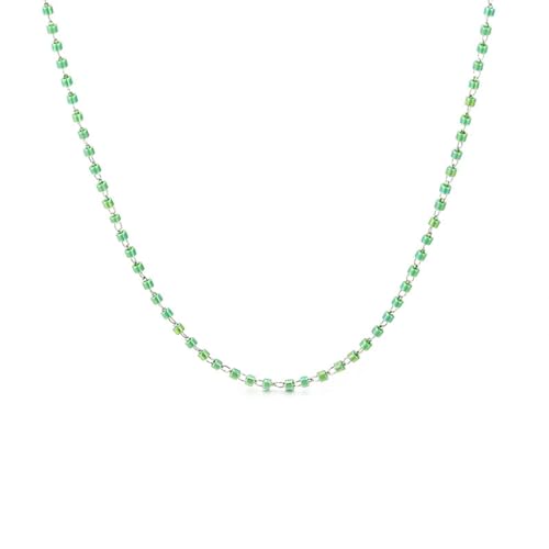 Necklace Women Green, Halskette Damen Edelstahl Lang Einfache Kette Schmuck Jahrestag Geschenk für Sie von Dsnyu
