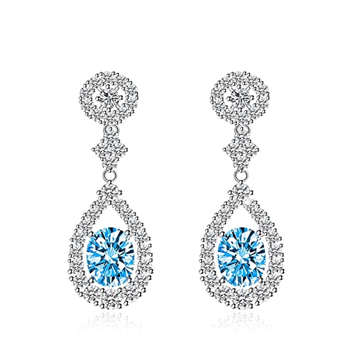 Ohrringe Blauer Stein, Ohrringe Silber 925 Damen Ohrhänger mit Ausschnitten Ohr Hängend Zirkonia Ovale Form Piercing Knorpel Ohr 39.5mm Ohrringe Blauer Stein, Ohrringe Silber 925 Damen Ohrhänger mit Ausschnitten Ohr Hängend Zirkonia Ovale Form Piercing Knorpel Ohr 39.5mm von Dsnyu
