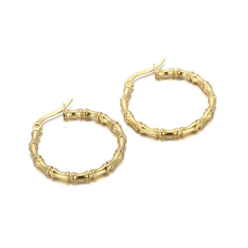 Ohrringe Creolen Gold, Damen Ohrringe Edelstahl Hochglanzpolierter Kreis Schmuck Tragus Piercings von Dsnyu