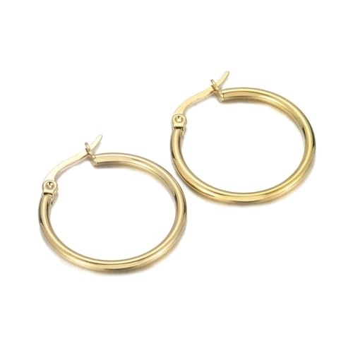 Ohrringe Gold Creolen, Earrings for Women Vintage Edelstahl 80 mm Kreis Damen Schmuck Jahrestag Geschenk von Dsnyu