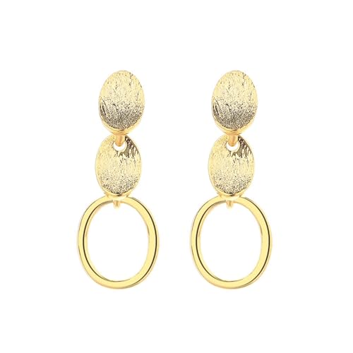 Ohrringe Gold Hängend, Ohrringe Damen 925 Sterling Silber Runder Anhänger Geburtstagsgeschenk von Dsnyu