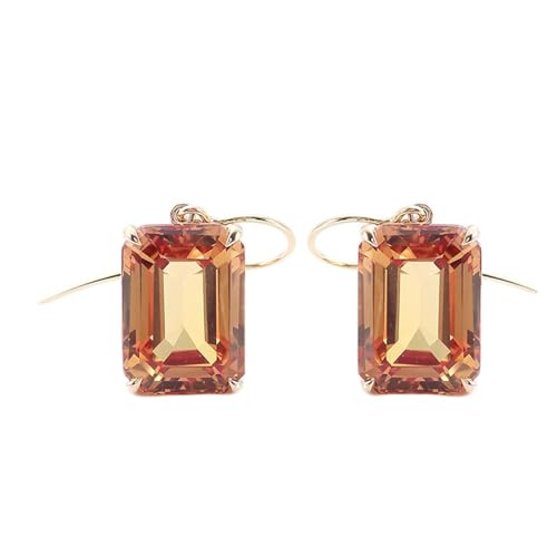 Ohrringe Gold Hängend Modern, Damen Ohrringe 18K Gold Einfach Moissanit Modeschmuck für Ehefrau Mutter von Dsnyu