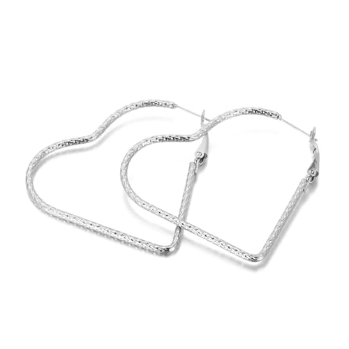 Ohrringe Herz, Ohrringe Hochzeit Silber Edelstahl Creolen Damen Schmuck Ohr Piercings Jahrestag Geschenk von Dsnyu