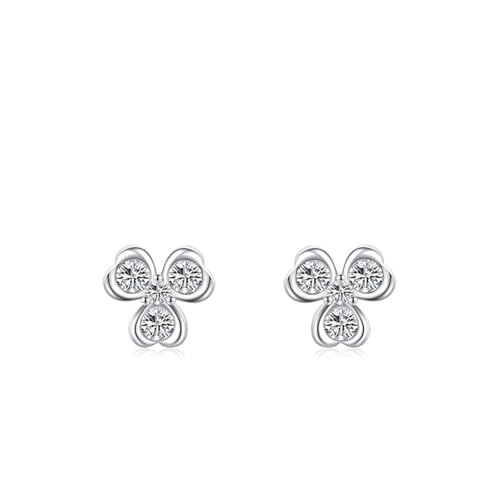 Ohrringe Silber 925 Stecker, Ohrringe Silber Blume Zirkonia Runde Form Damen Schmuck Mode Knorpel Piercing von Dsnyu