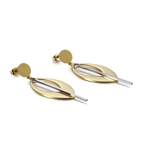 Ohrringe Stecker Edelstahl Damen, Ohrringe Hochzeit Vintage Hohler Tropfen mit Stab Silber Gold Schmuck für Geburtstag von Dsnyu