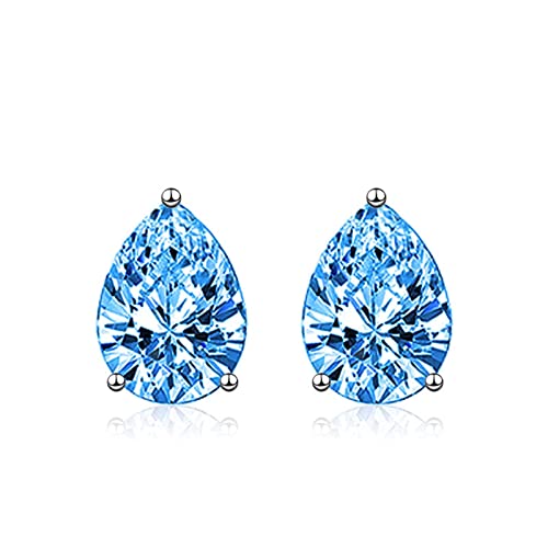 Ohrstecker Blauer Stein, Damen Ohrringe 925 Silber Träne Zirkonia Birnenform Geschenk für Frau Mutter 12.7mm Ohrstecker Blauer Stein, Damen Ohrringe 925 Silber Träne Zirkonia Birnenform Geschenk für Frau Mutter 12.7mm von Dsnyu